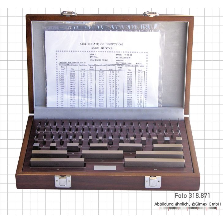 Steel measuring block set, grade 2, 32 pcs.