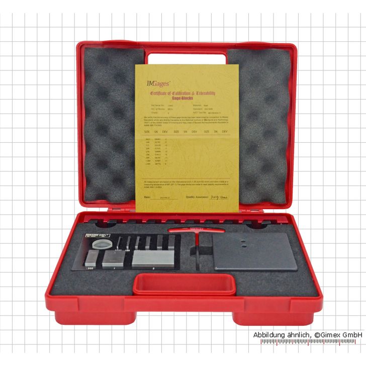 Holder for measuring block test set for micrometers, with flat glass