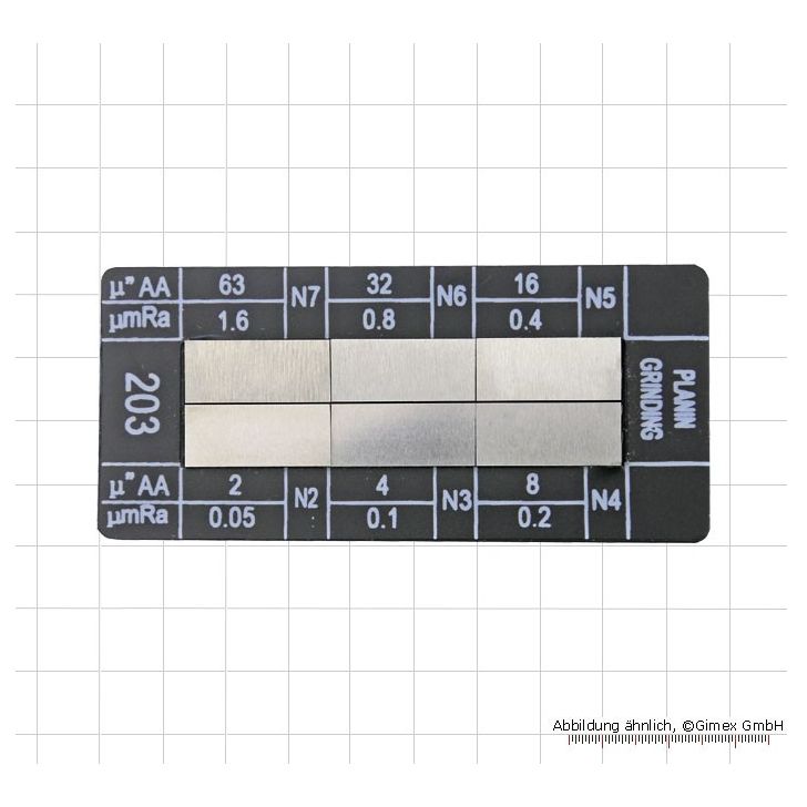 Surface comparison plates, 6 pcs., &quot;grinding&quot;