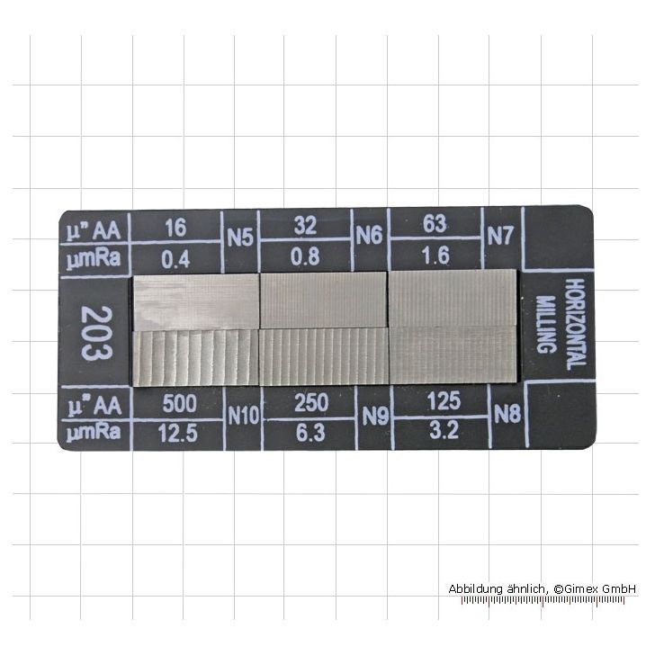 Surface comparison plates, 6 pcs., &quot;Horizontal milling&quot;