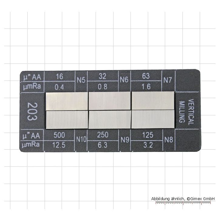 Surface comparison plates, 6 pcs., &quot;vertical milling&quot;