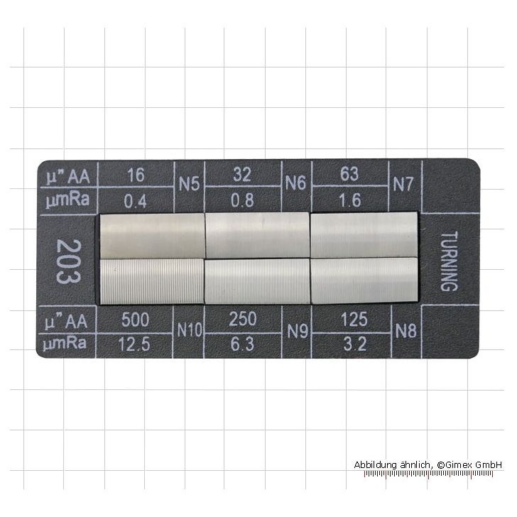 Surface comparison plates, 6 parts, &quot;turning&quot;