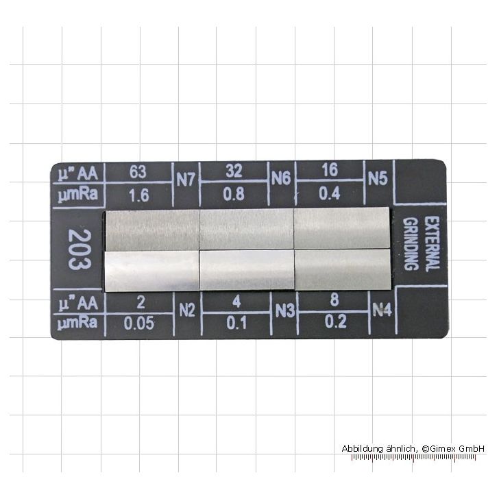 Surface comparison plates, 6 pcs., &quot;cylindrical grinding&quot;