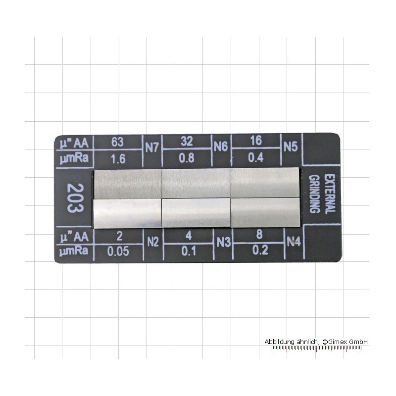 Virsmu salīdzināšanas plāksnes, 6 gab., "cilindriskā slīpēšana"