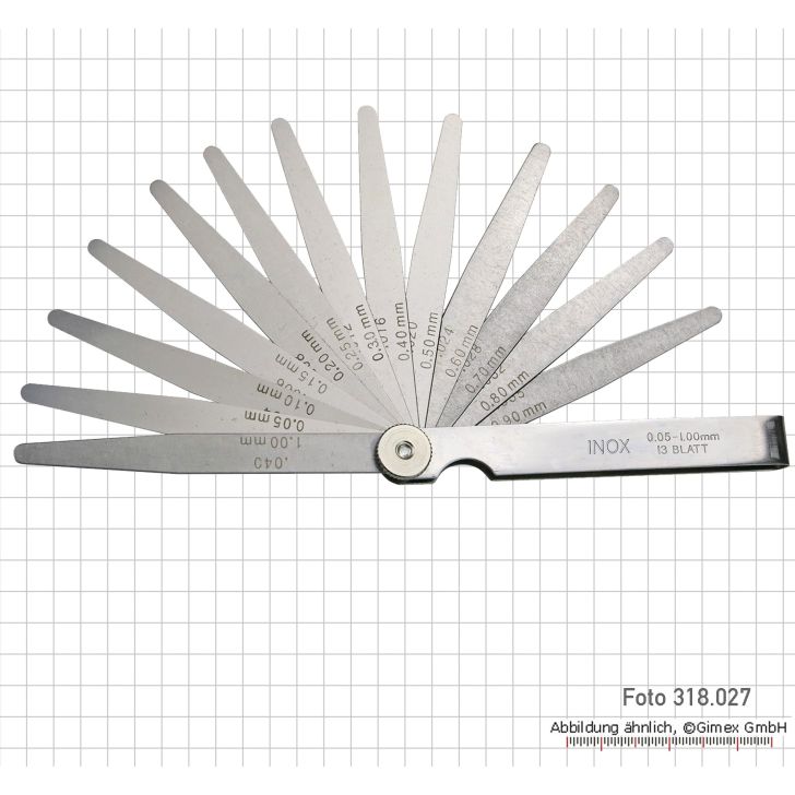 Набор резьбомеров INOX, 0,05 - 1,0 мм, 13 шт.