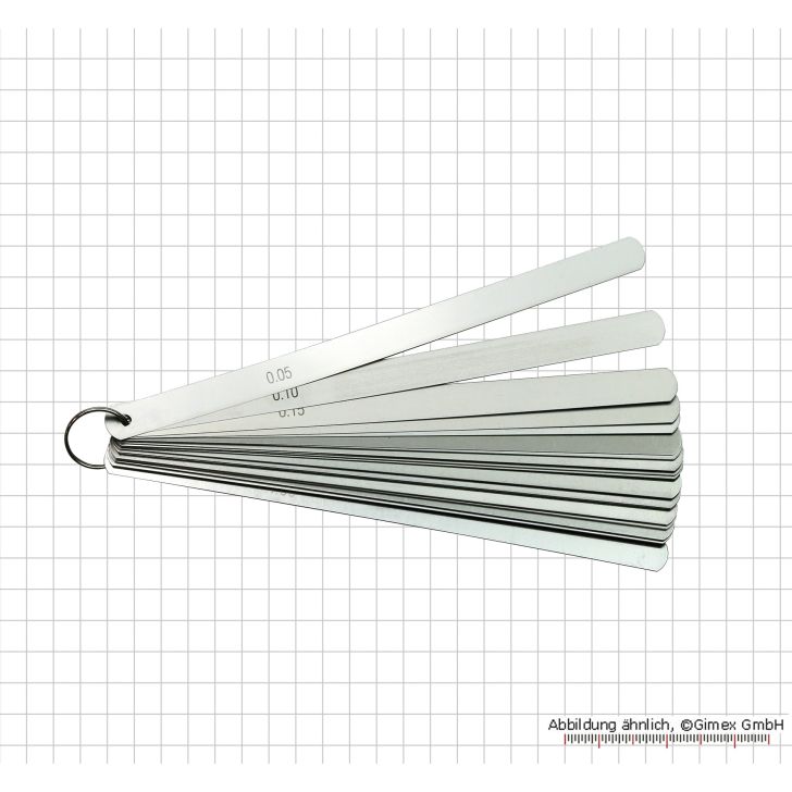 Thread pitch gauge set 0.05 - 1.0 mm, 13 pcs., 200 mm long