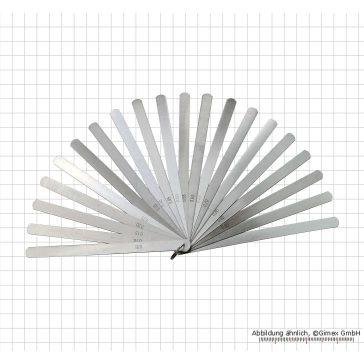 Thread pitch gauge set 0.05 - 1.0 mm, 20 pcs., 200 mm long