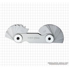 Radius template, 15.5 - 25.0 mm