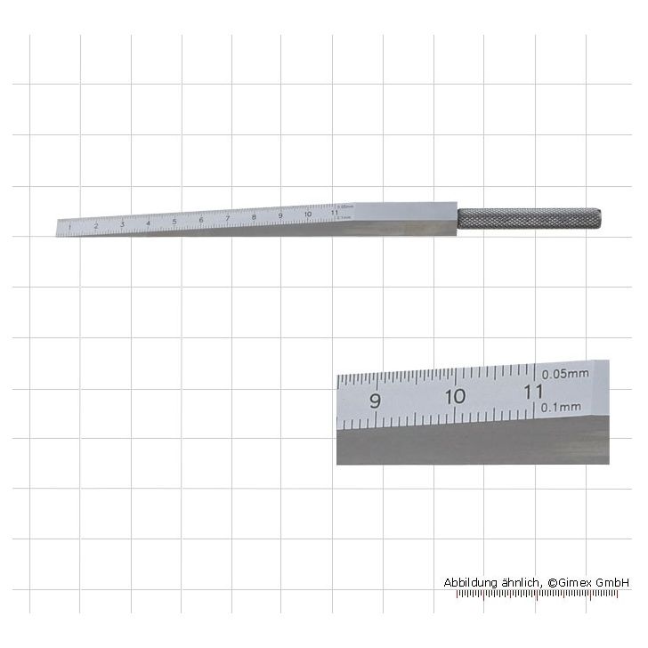 Steel target, 0.5 - 110 mm, reading 0.1 mm