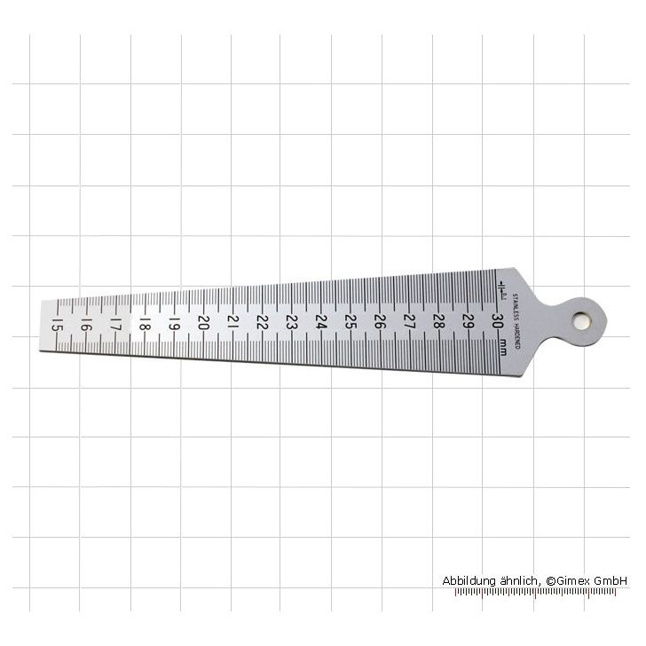 Steel target, 15 - 30 mm, reading 0.1 mm