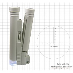 Stieņu mikroskops ar LED apgaismojumu 200X, 0,005 mm