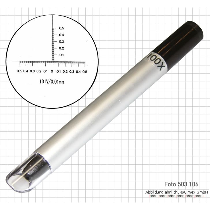 Precision Pin Microscope 100X, scale 0.01 mm