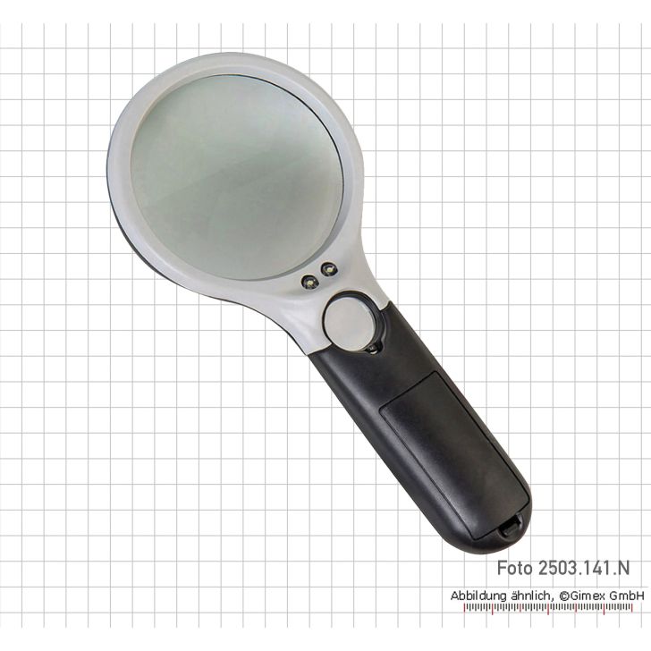 LED hand magnifier 70 mm, 3 diopters