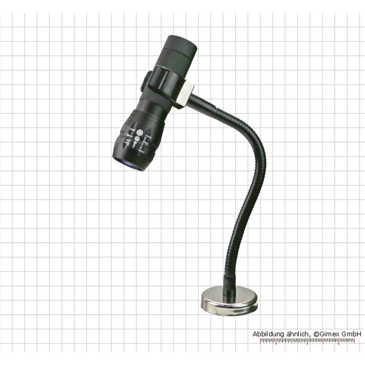 LED light with adjustable focal length and magnetic base