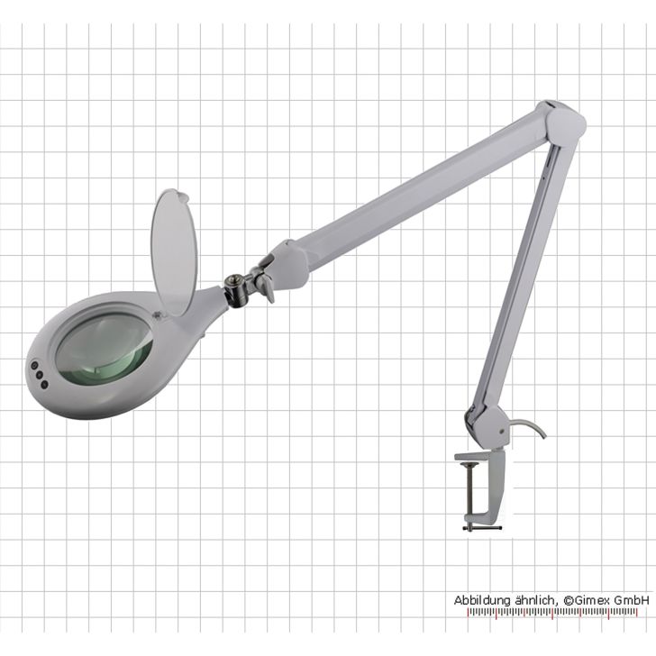 Darba lupa ar LED apgaismojumu, 127mm, galda skava