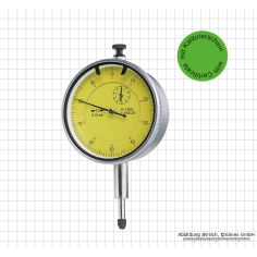 Dial indicator with stone bearings, 10 x 0.01 mm, with calibration certificate