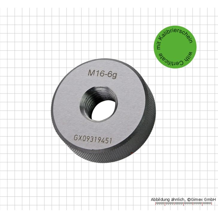 GUT thread ring gauge with calibration certificate, M 14 x 2