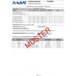 GUT vītnes gredzena mērītājs ar kalibrēšanas sertifikātu, M 14 x 2