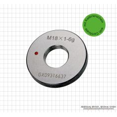 Thread ring gauge REJECT with calibration certificate, M 6 x 1