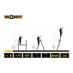 Kāpņu sastatnes mājsaimniecībai Drabest ECO 2x6