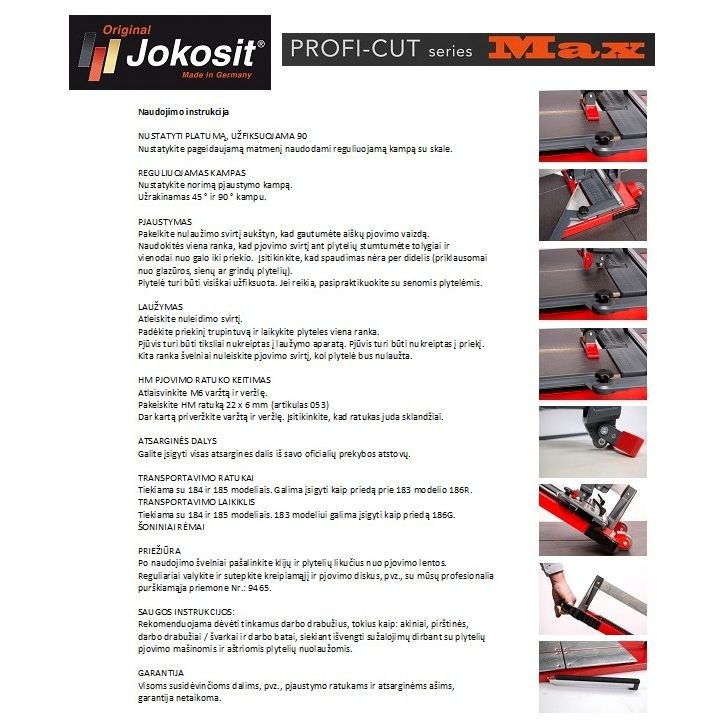 Устройство для резки плитки JOKOSIT PROFI CUT MAX (900 мм)