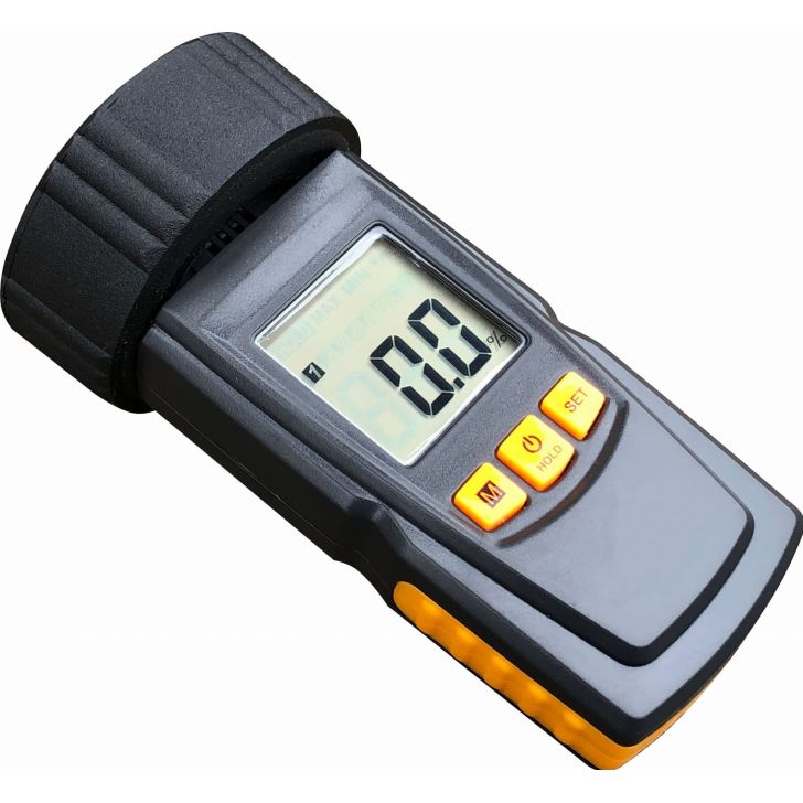 Tube moisture meter for pellet sawdust