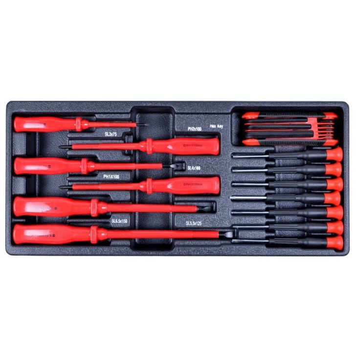 Tool cabinet insert, electric screwdrivers