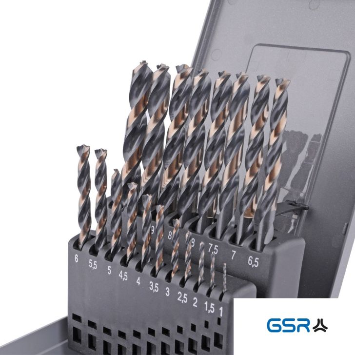 Drill PowerSpike 19 pieces HSSG 1 - 10 mm