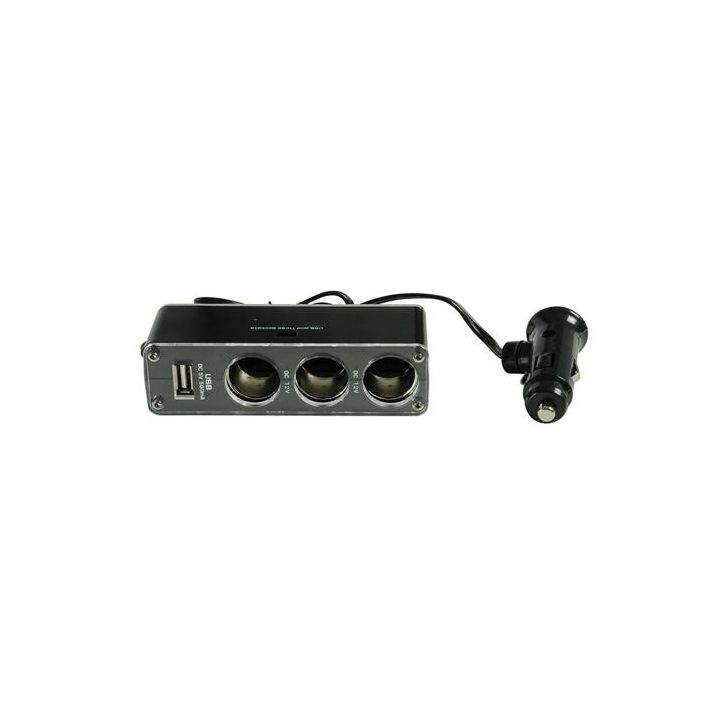 Auto cigarette lighter splitter + USB adapter