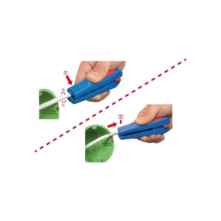 Cable stripping tool - for coaxial and conventional Combi-coaxial system No. 3, 4.8-7.5 mm