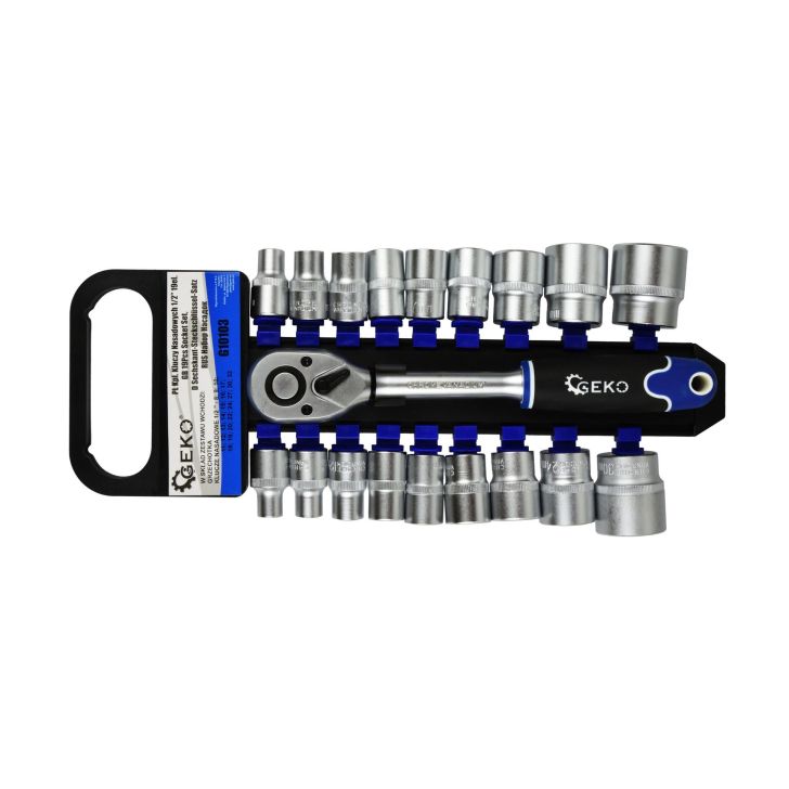 Socket wrench set 1/2&quot; 8-32mm CRV (19 pcs)