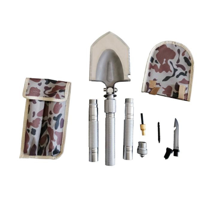 Military shovel 16 in 1, foldable, silver