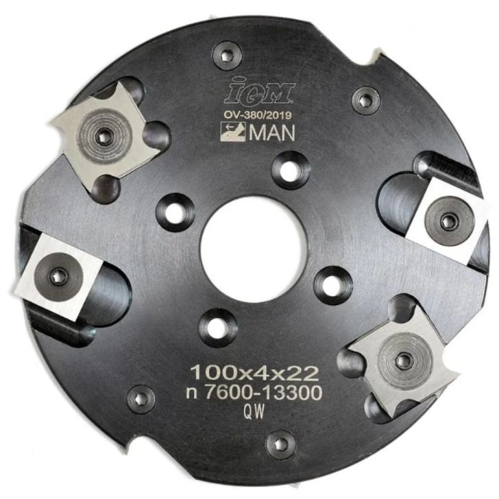 Frēzgalva D100x4 d22 Z4+4 STEEL