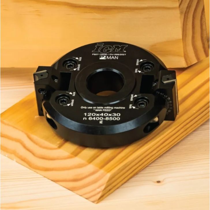 Frēzgalva +-45° MAN - D120x40 d30 Z2 ALU