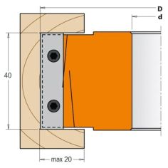 Frēzgalva D118x40-50 d40 Z2+2 ALU 2