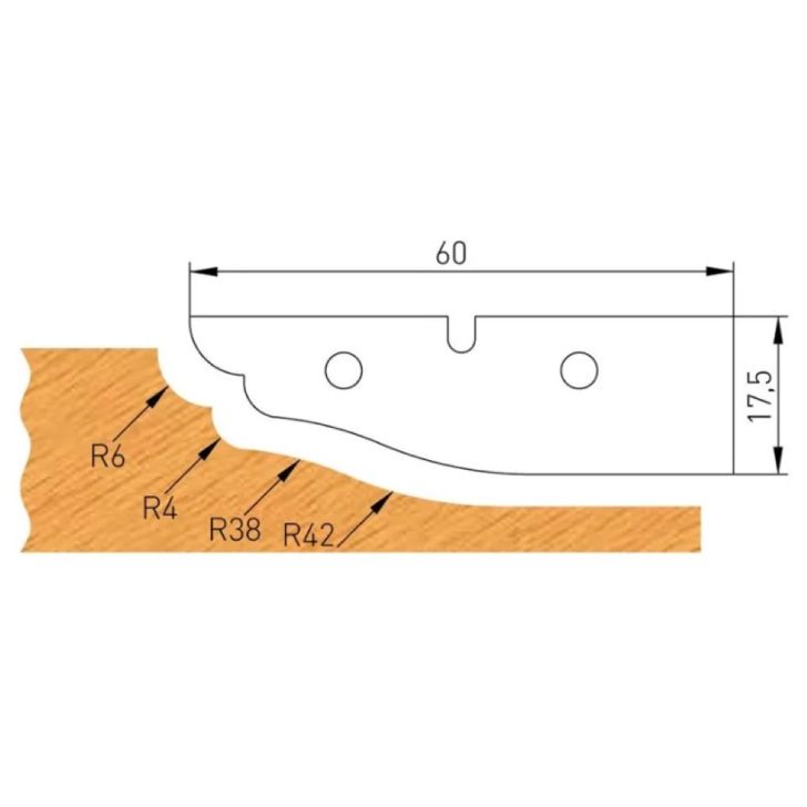 IGM Profile knife for router B 60x17,5x2mm pro F632-182