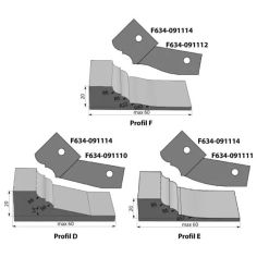 IGM Profile knife for milling cutter type A for F634, bottom 2