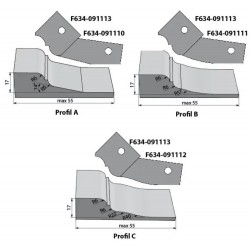 IGM Profilnazis frēzei type B for F634, bottom