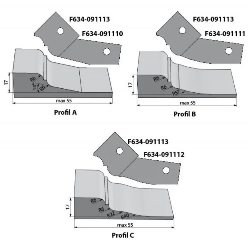 IGM Profilnazis frēzei type DEF for F634 side