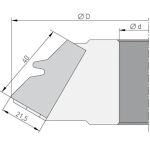 IGM Profile knife for milling cutter 40x21,5x2mm for F623