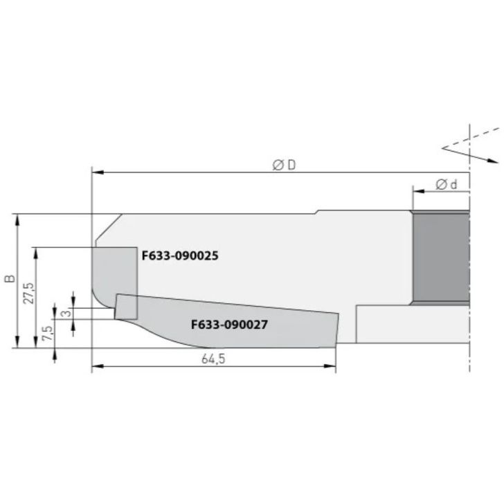 IGM Profile cutter for F633, 19x12x1.5, top