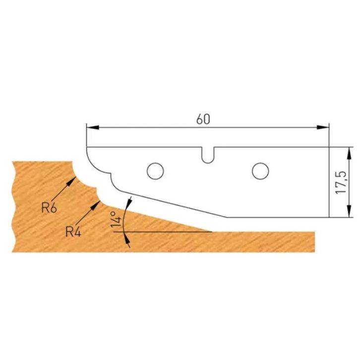 IGM Profile knife for router C 60x17,5x2mm pro F632-182