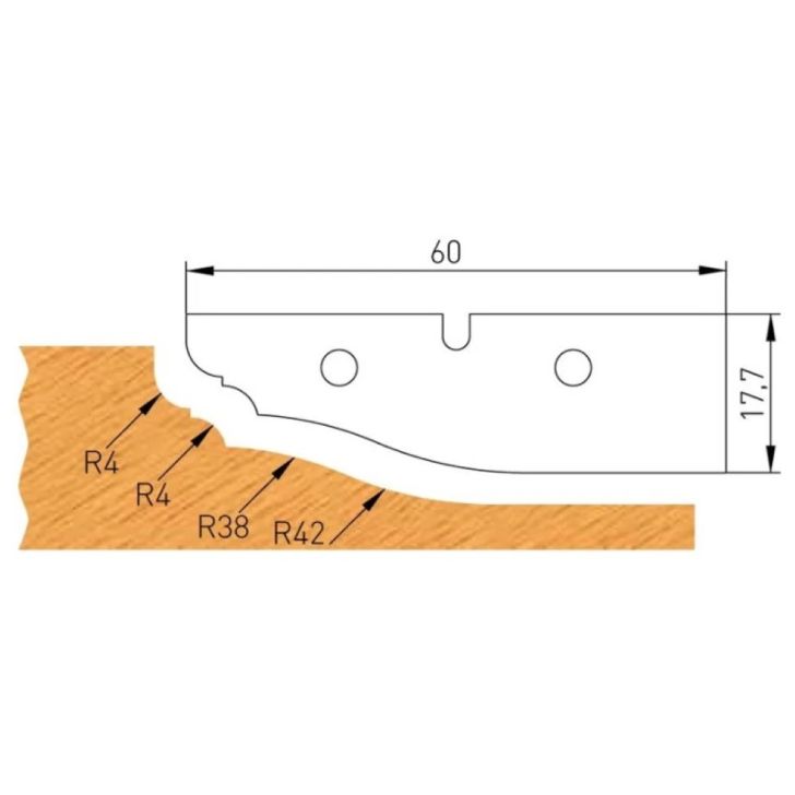 IGM Profile knife for router D 60x17,7x2mm pro F632-182