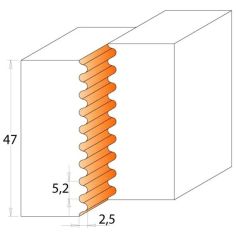 CMT Профильный нож для фрезы для C694008 - Пара ножей 49,6x11,9x1,5 мм 2