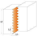 CMT Profile knife for milling cutter for C694008 - Pair of Knives 49,6x11,9x1,5 mm