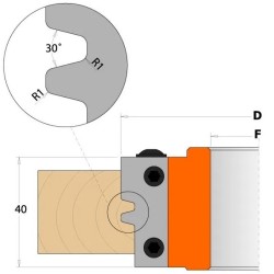 CMT Profilnazis frēzei for C694009 - Pair of Knives 40x18x2 mm