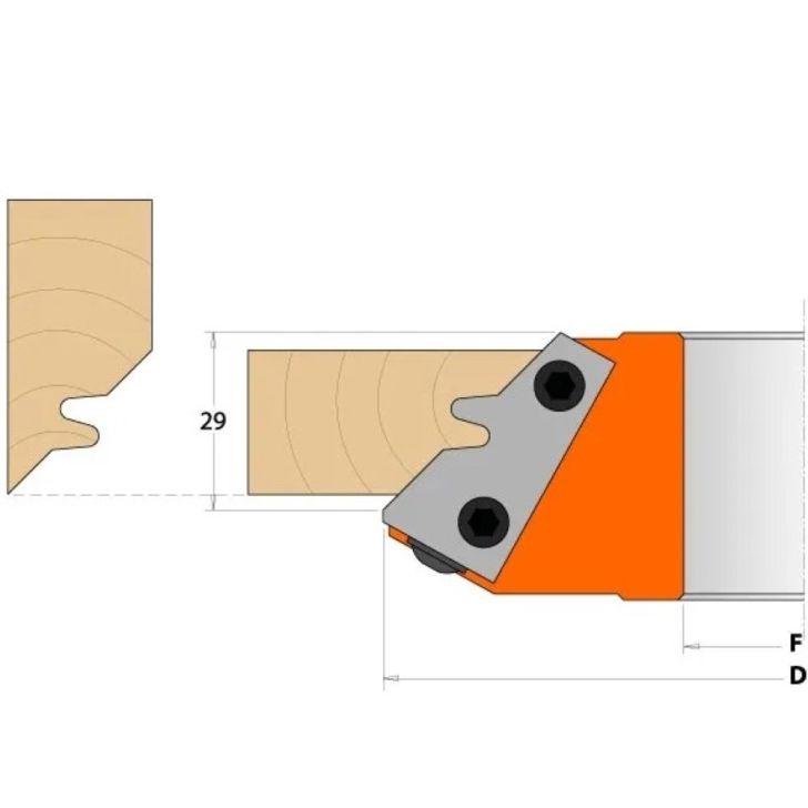 CMT Profile knife for milling for C694011 - Pair of Knives 43x23x2 mm