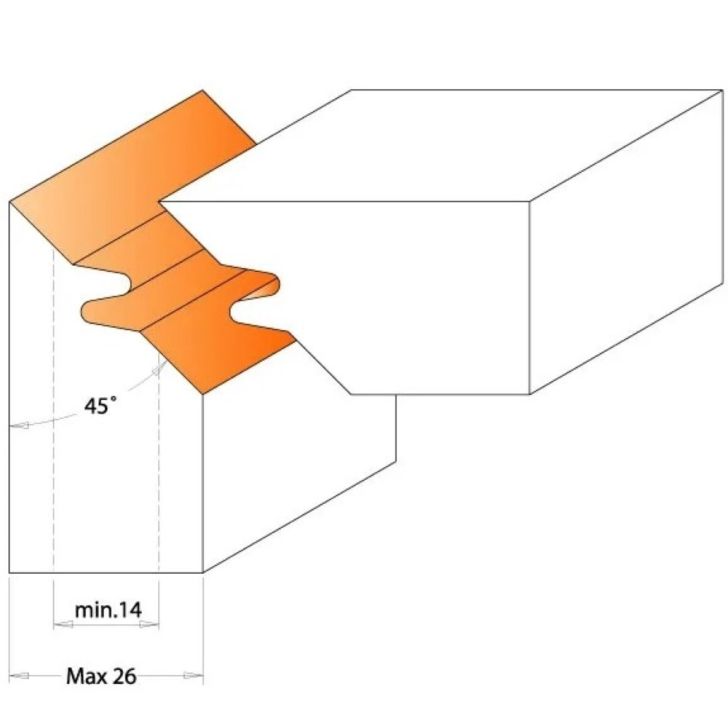 CMT Profile knife for milling for C694011 - Pair of Knives 43x23x2 mm