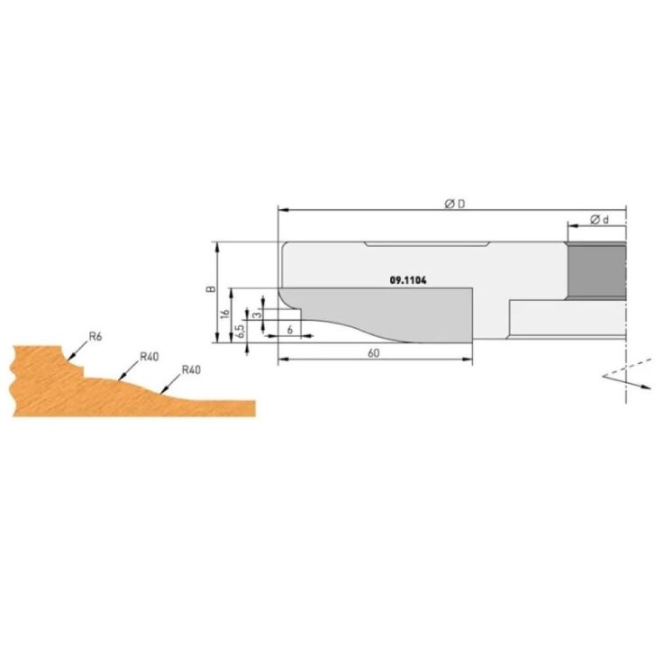 IGM Profile knife for router A 60x16x2mm pro F632-182