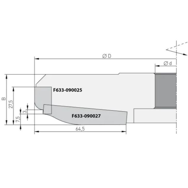 IGM Profile cutter for F633, 59x12x1.5, top